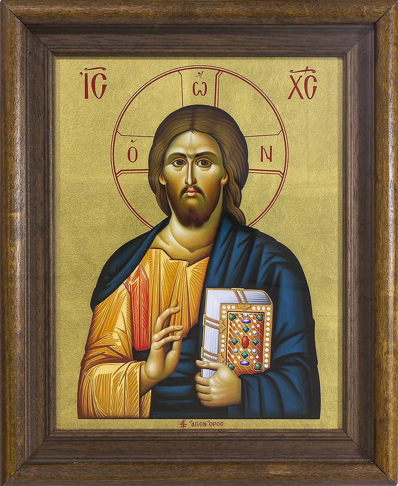 Silkscreen Byzantine Icon of Jesus Christ